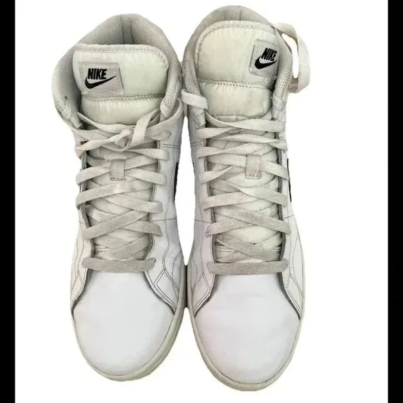 Nike Court Royale 2 Mid Leather Shoes Mens White Black CQ9179-100 Size 10
