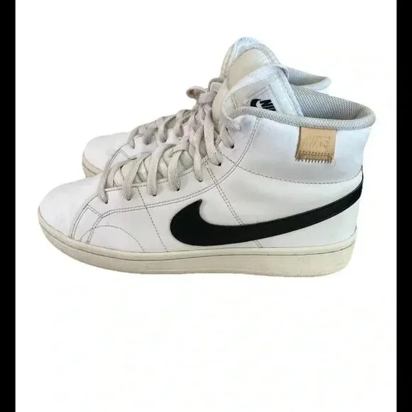 Nike Court Royale 2 Mid Leather Shoes Mens White Black CQ9179-100 Size 10