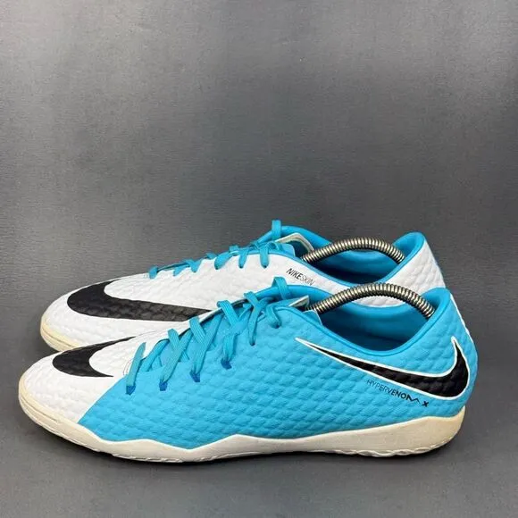 Nike Hypervenom Phelon III IC Soccer Shoes Sky Blue White Black men’s size 12