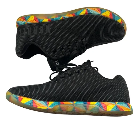 Nobull Outwork Shoes Gym Workout Gum Bottom Lace Up Black Mens 9 Womens 10.5