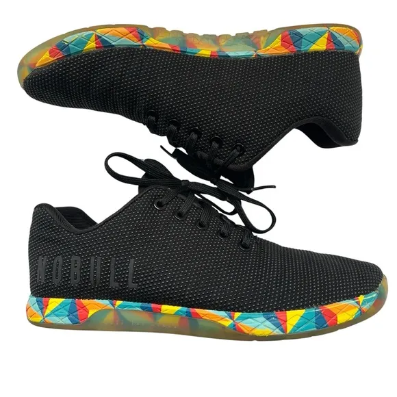Nobull Outwork Shoes Gym Workout Gum Bottom Lace Up Black Mens 9 Womens 10.5