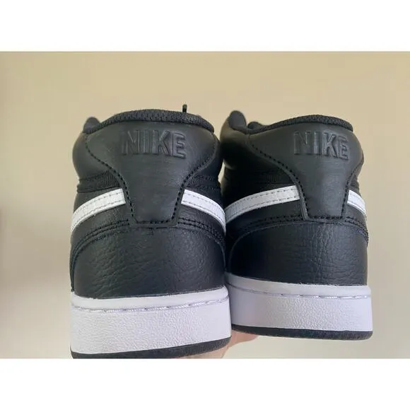 NWOB Nike Sz 10 COURT VISION MID Black White CD5436-001 Athletic Sneakers Shoes