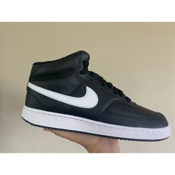 NWOB Nike Sz 10 COURT VISION MID Black White CD5436-001 Athletic Sneakers Shoes