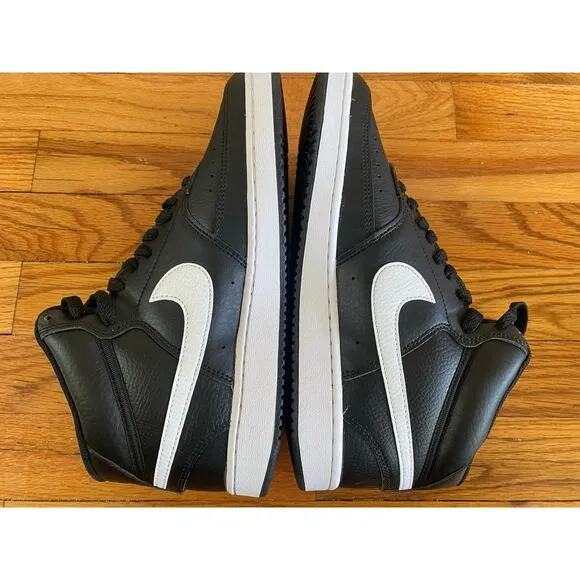 NWOB Nike Sz 10 COURT VISION MID Black White CD5436-001 Athletic Sneakers Shoes