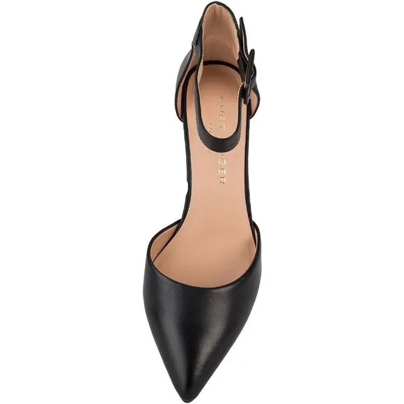 NWOT Kurt Geiger London Burlington Pointed Toe Leather Court Block Heeled Shoes