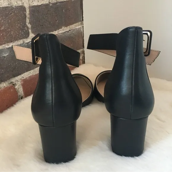 NWOT Kurt Geiger London Burlington Pointed Toe Leather Court Block Heeled Shoes
