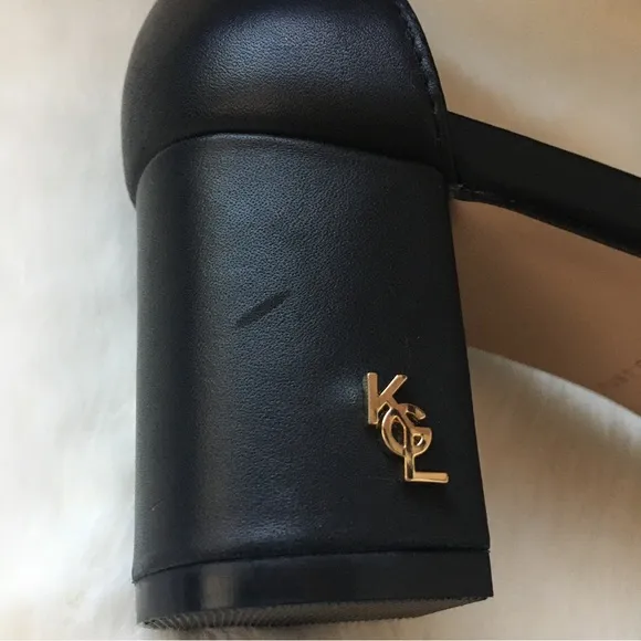 NWOT Kurt Geiger London Burlington Pointed Toe Leather Court Block Heeled Shoes