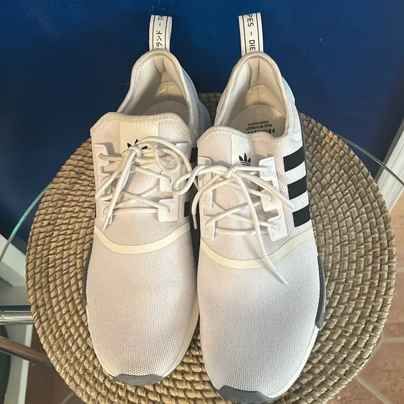 NWOT Men’s Adidas NMD_R1 Primeblue White/Black/Grey Three Men's Running Shoes