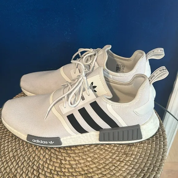NWOT Men’s Adidas NMD_R1 Primeblue White/Black/Grey Three Men's Running Shoes