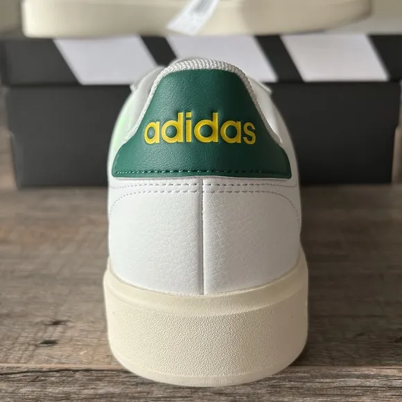 NWT Adidas Grand Court Men's Shoes - White &amp; Green - ID1171