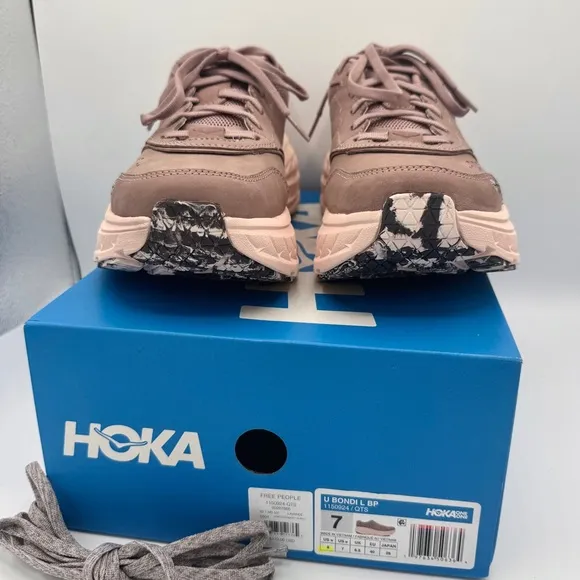NWT Hoka Bondi L Leather Embroidered Sneakers Unisex BP Vibrant Bloom Quartz NEW