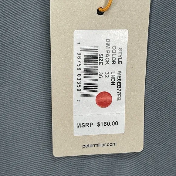 NWT Peter Millar Crown Sport Raleigh Performance Trouser Mens 36 x 32 Pant Grey