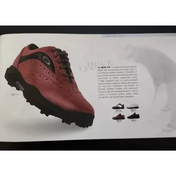 Oakley Leather Hybrid Golf Shoes Brogue Wingtip Cleat Rare Retro Men Size 7M/40