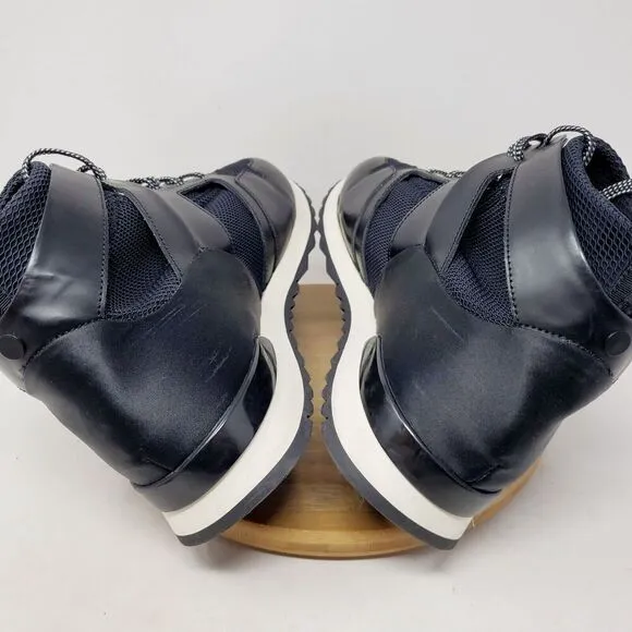 OAMC Marathon Mid Shoes Mens 12 Black Leather Mesh Lace Up Low Sneaker