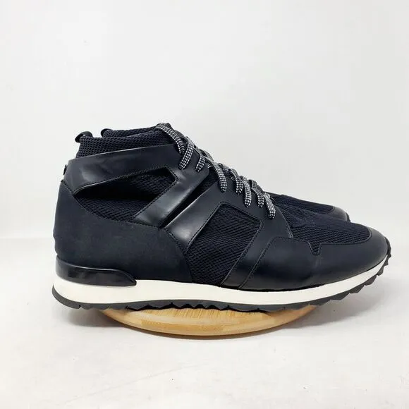 OAMC Marathon Mid Shoes Mens 12 Black Leather Mesh Lace Up Low Sneaker