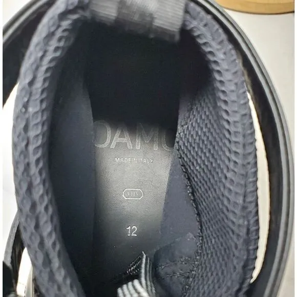 OAMC Marathon Mid Shoes Mens 12 Black Leather Mesh Lace Up Low Sneaker