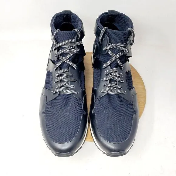 OAMC Marathon Mid Shoes Mens 12 Black Leather Mesh Lace Up Low Sneaker