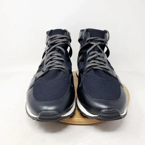 OAMC Marathon Mid Shoes Mens 12 Black Leather Mesh Lace Up Low Sneaker