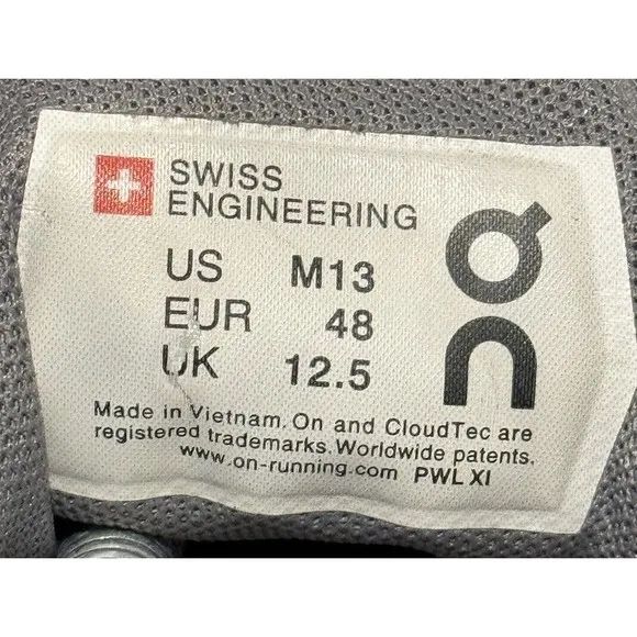 On Cloud 5 Combo Mens Sz 13 Running Shoes Sneakers Gray White Gym Lifestyle