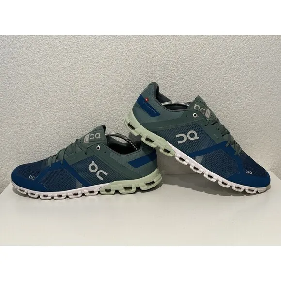 ON Cloud Cloudflow Mens Running Shoes Sz 13 Sea Petrol Blue Green Sneakers Gym