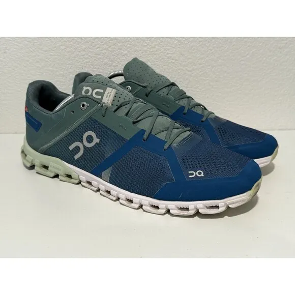 ON Cloud Cloudflow Mens Running Shoes Sz 13 Sea Petrol Blue Green Sneakers Gym