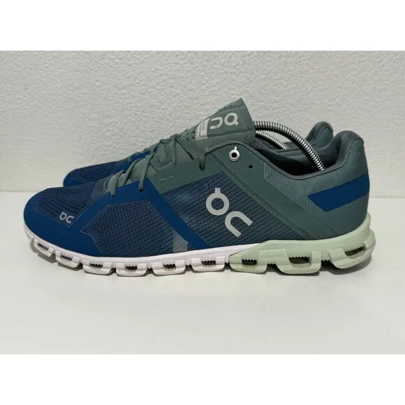 ON Cloud Cloudflow Mens Running Shoes Sz 13 Sea Petrol Blue Green Sneakers Gym