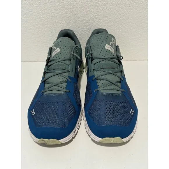 ON Cloud Cloudflow Mens Running Shoes Sz 13 Sea Petrol Blue Green Sneakers Gym