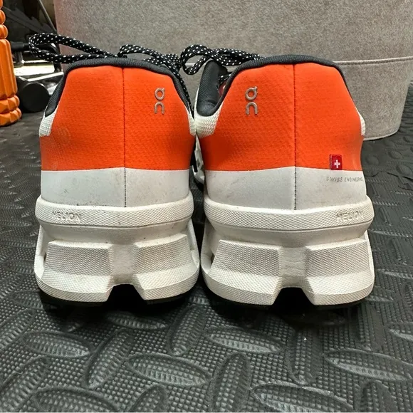 On Cloud Women's Cloudmonster Running Shoes, 10.5, Undyed-White Flame Orange