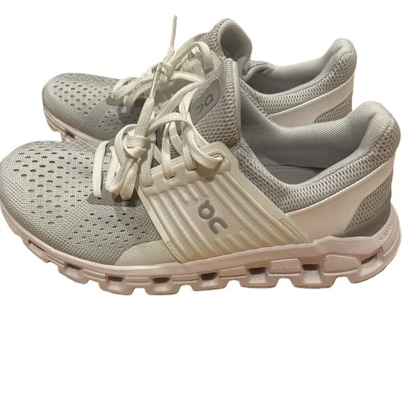 On Cloudswift gray White Lace Up Mesh CloudTec Running Sneakers US 6 EUC