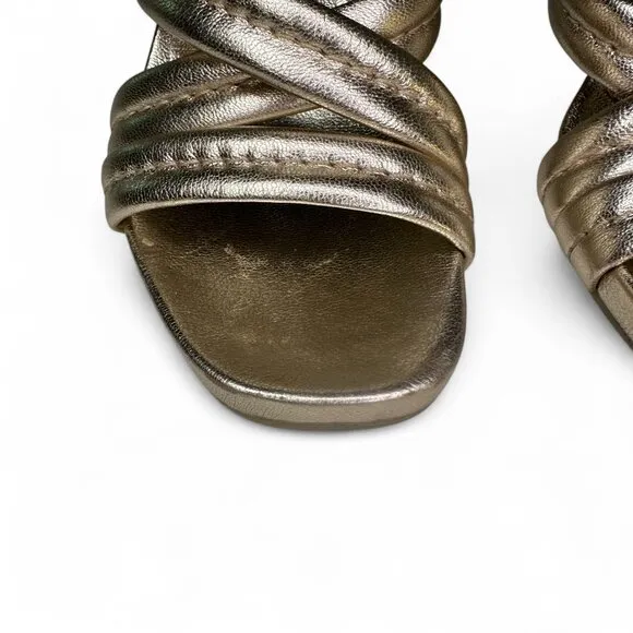 Pedro Garcia Women's Gold Cindy Sandal Size EU 38.5