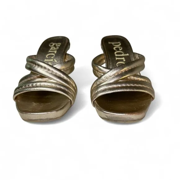 Pedro Garcia Women's Gold Cindy Sandal Size EU 38.5