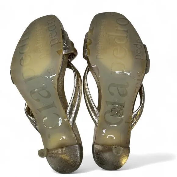 Pedro Garcia Women's Gold Cindy Sandal Size EU 38.5