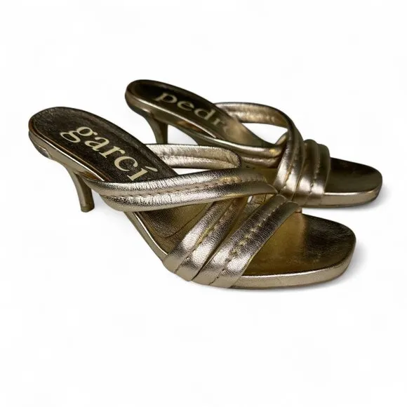 Pedro Garcia Women's Gold Cindy Sandal Size EU 38.5