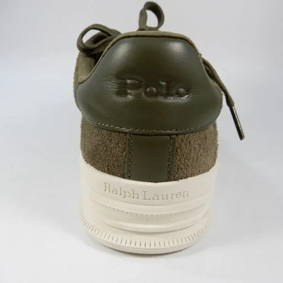 POLO Ralph Lauren Heritage Court II Suede Sneakers Size 10 Olive Green Suede NEW