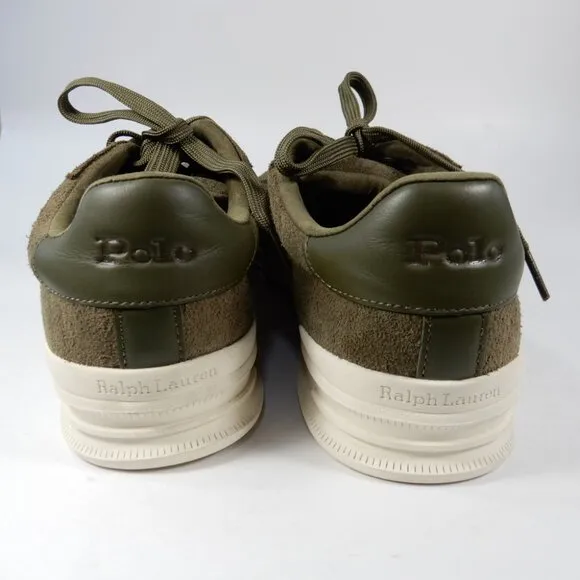 POLO Ralph Lauren Heritage Court II Suede Sneakers Size 10 Olive Green Suede NEW