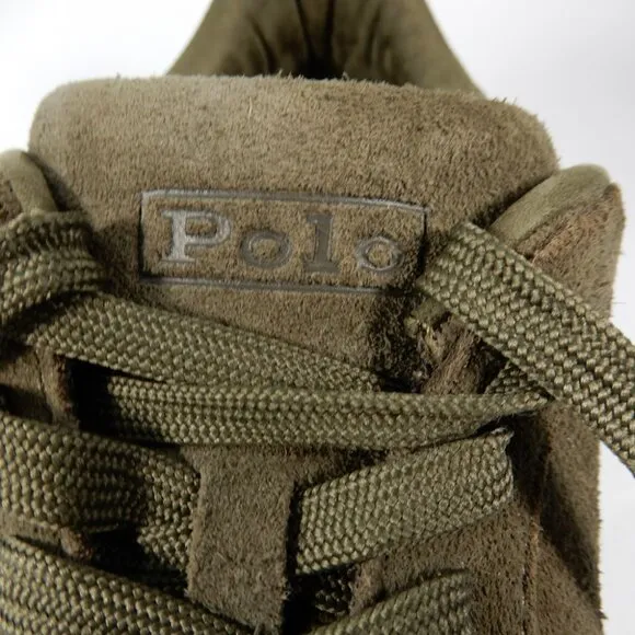 POLO Ralph Lauren Heritage Court II Suede Sneakers Size 10 Olive Green Suede NEW