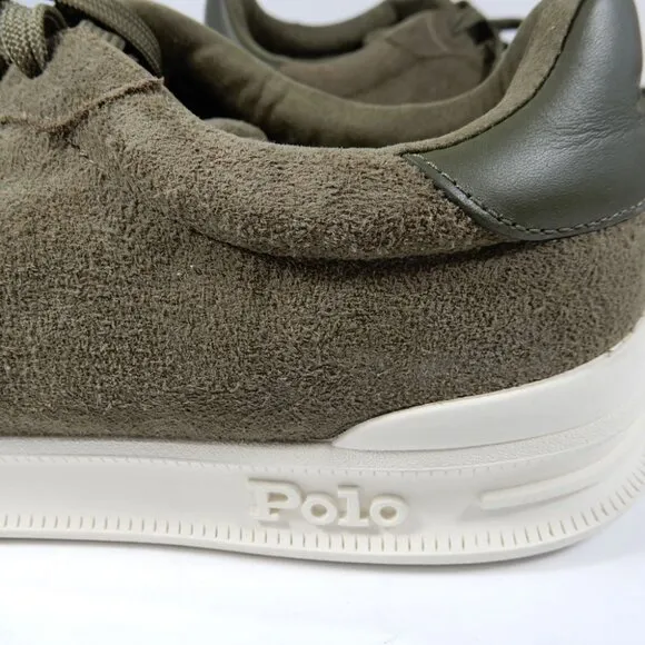 POLO Ralph Lauren Heritage Court II Suede Sneakers Size 10 Olive Green Suede NEW