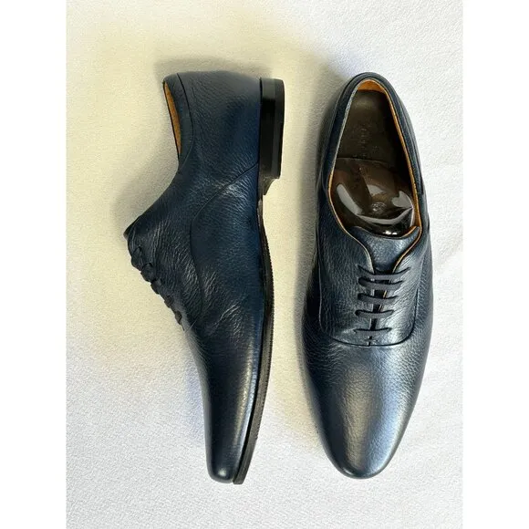Porsche Design Men's Italian Torino Leather Oxford Shoes in Blue - Sz 10