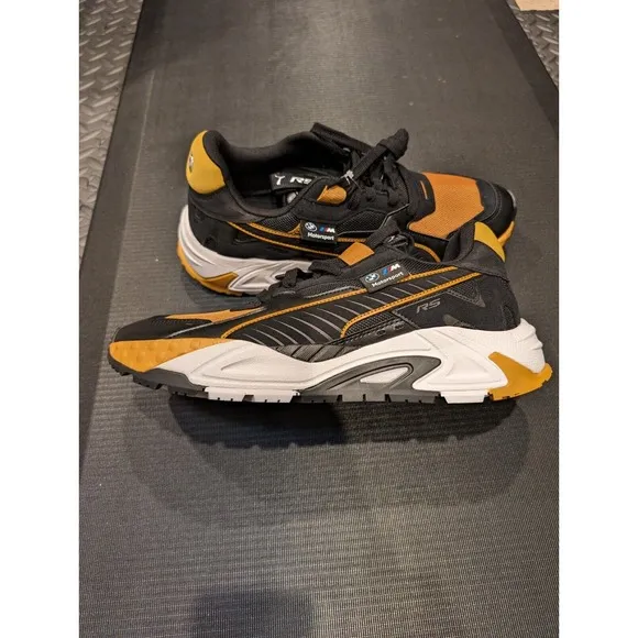 Puma Bmw M Motorsport Rs-Trck Mens Size 11 Black Amber Sneakers Shoes Super Rare