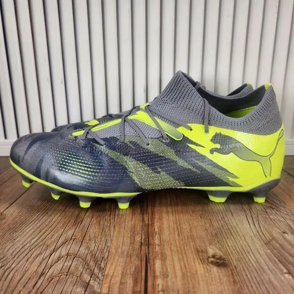 PUMA Future 7 Match Rush FG/AG Mens Size 13 Gray Green Soccer Cleats 107842-01
