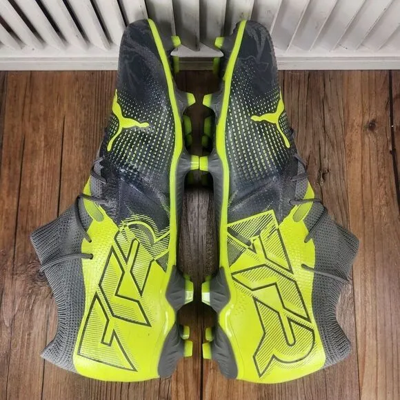 PUMA Future 7 Match Rush FG/AG Mens Size 13 Gray Green Soccer Cleats 107842-01