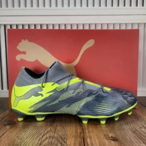 PUMA Future 7 Match Rush FG/AG Mens Size 13 Gray Green Soccer Cleats 107842-01