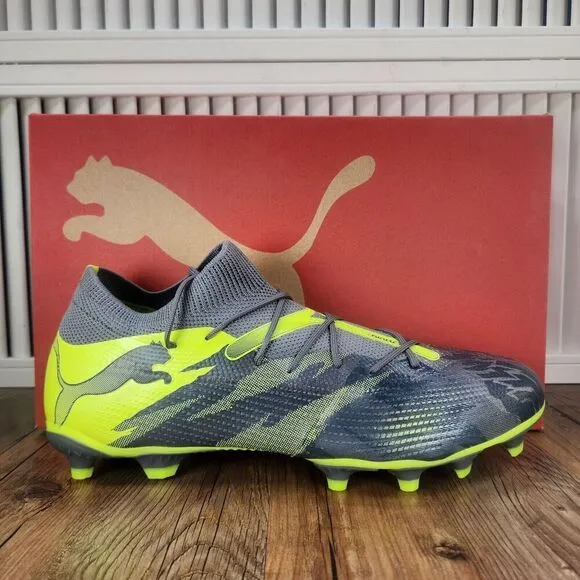 PUMA Future 7 Match Rush FG/AG Mens Size 13 Gray Green Soccer Cleats 107842-01