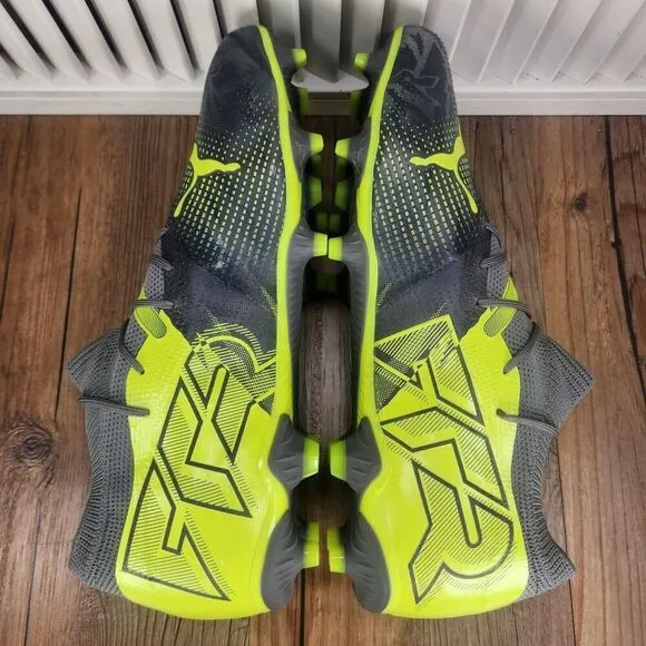 PUMA Future 7 Match Rush FG/AG Mens Size 12 Gray Green Soccer Cleats 107842-01