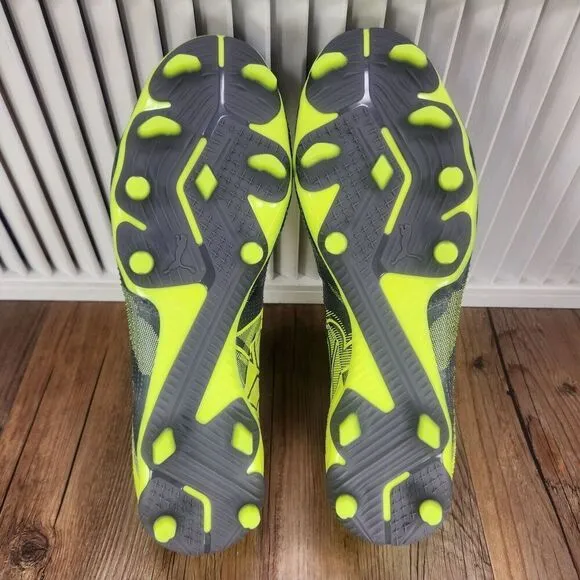 PUMA Future 7 Match Rush FG/AG Mens Size 12 Gray Green Soccer Cleats 107842-01