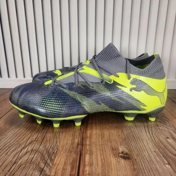 PUMA Future 7 Match Rush FG/AG Mens Size 8.5 Gray Green Soccer Cleats 107842-01