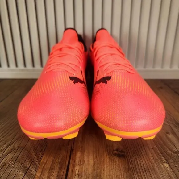 PUMA Future 7 Play FG/AG 107723-03 Mens 10.5 Black Sunset Glow Soccer Cleats NEW