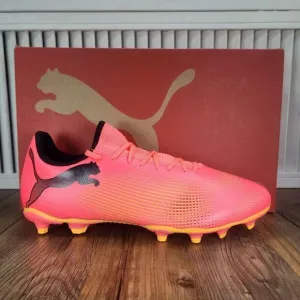 PUMA Future 7 Play FG/AG 107723-03 Mens 10.5 Black Sunset Glow Soccer Cleats NEW