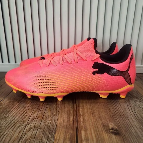 PUMA Future 7 Play FG/AG 107723-03 Mens Sz 9 Black Sunset Glow Soccer Cleats NEW