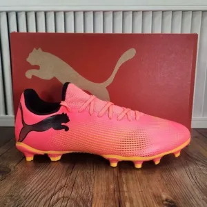 PUMA Future 7 Play FG/AG 107723-03 Mens Sz 9 Black Sunset Glow Soccer Cleats NEW